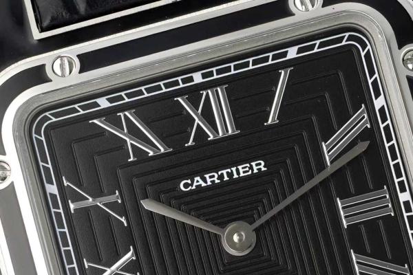 CARTIER SANTOS DE Manual Mechanical Movement Men's Watches Watch 43.5*31.4mm Black Dial Stainless Steel Case
