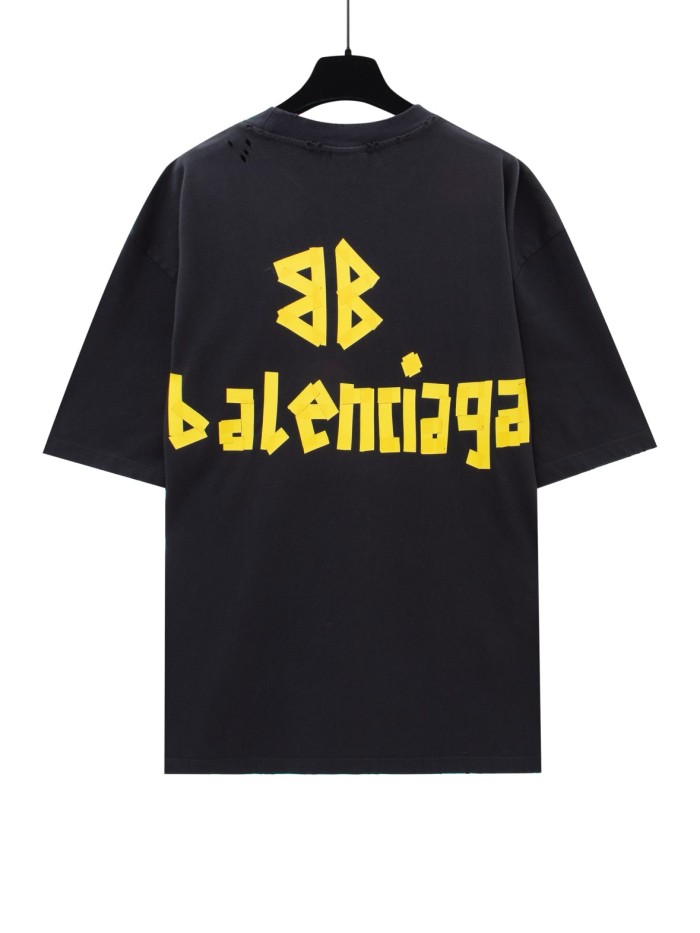 Balenciaga TAPE TYPE SS24 T Shirt Regular Fit Unisex Dark Gray
