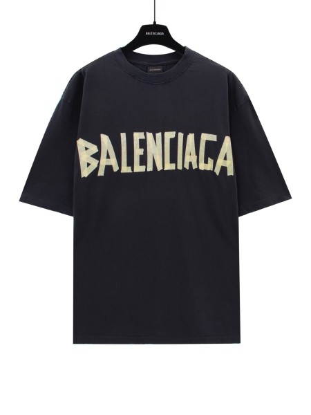 Balenciaga TAPE TYPE SS24 T Shirt Regular Fit Unisex Dark Gray