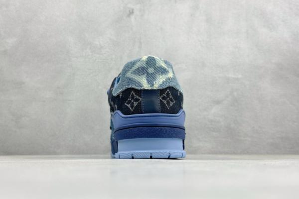 Louis Vuitton LV Trainer Blue Patchwork Monogram Denim