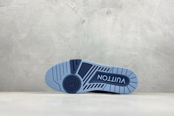 Louis Vuitton LV Trainer Blue Patchwork Monogram Denim