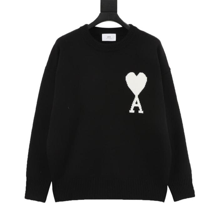 AMIPARIS Sweaters Men's Blue Crew Neck Moderate