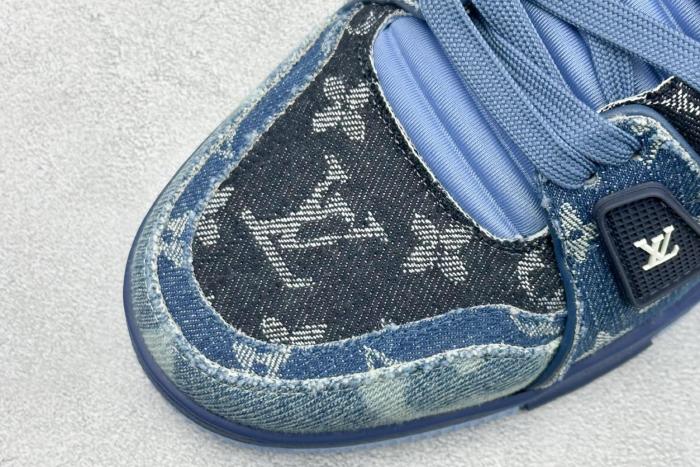 Louis Vuitton LV Trainer Blue Patchwork Monogram Denim