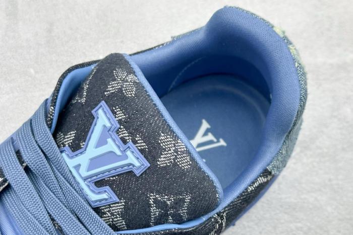 Louis Vuitton LV Trainer Blue Patchwork Monogram Denim