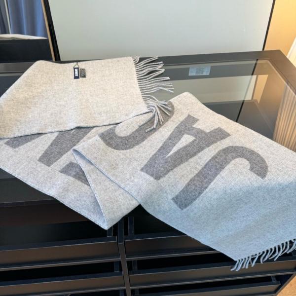 Jacquemus Virgin Wool Knit Scarves Men's Gray