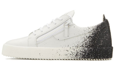 Giuseppe Zanotti/GZ Urchin Leather Low top Stylish Skateboarding Shoes Men's White Black