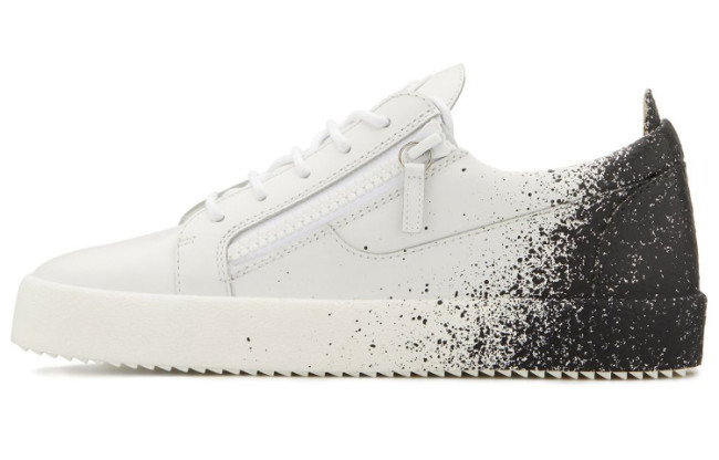 Giuseppe Zanotti/GZ Urchin Leather Low top Stylish Skateboarding Shoes Men's White Black