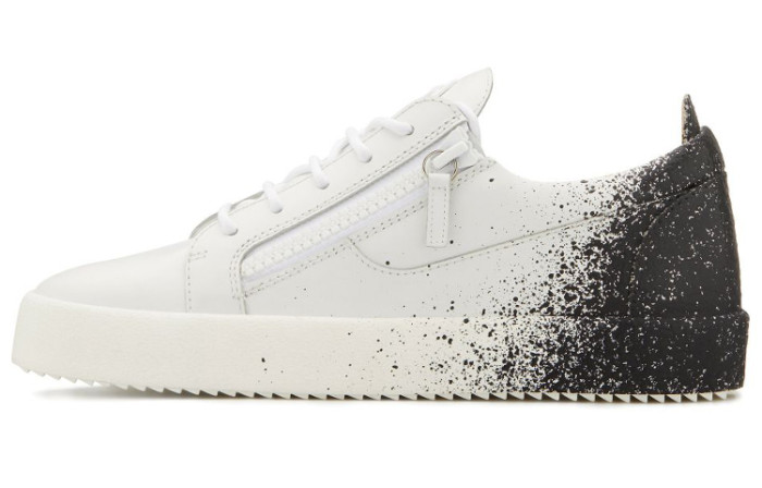 Giuseppe Zanotti/GZ Urchin Leather Low top Stylish Skateboarding Shoes Men's White Black