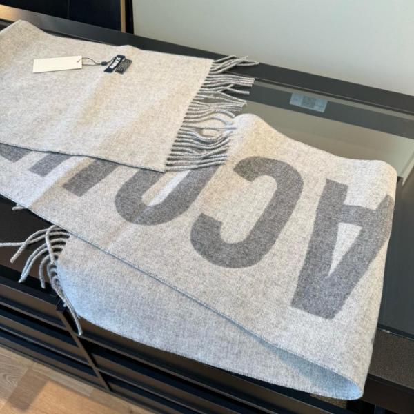 Jacquemus Virgin Wool Knit Scarves Men's Gray
