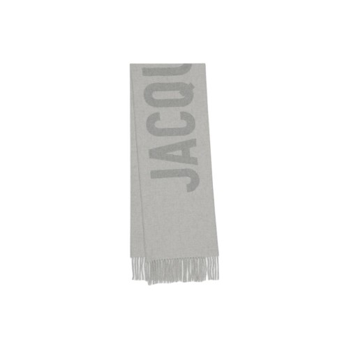 Jacquemus Virgin Wool Knit Scarves Men's Gray