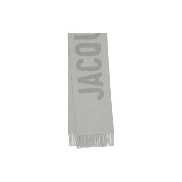 Jacquemus Virgin Wool Knit Scarves Men's Gray