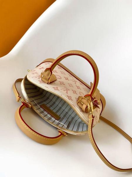 LOUIS VUITTON Alma BB Monogram Origin Linen Dome Bag, One Shoulder Handbag Small Women's Beige M27525 size 23.5*11.5*17.5 cm