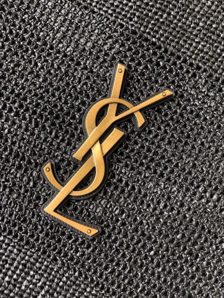 SAINT LAURENT Raffia Basket Bag, Tote Bag, Shopping Bag, Handbag Large Women's Black 772191-GAAFM-1000 size 58*36 cm