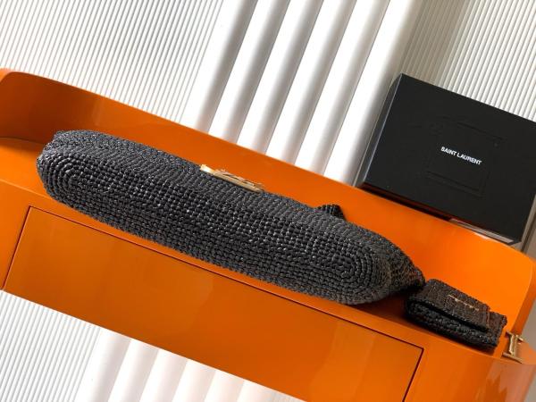 SAINT LAURENT Raffia Basket Bag, Tote Bag, Shopping Bag, Handbag Large Women's Black 772191-GAAFM-1000 size 58*36 cm