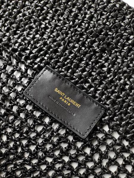 SAINT LAURENT Raffia Basket Bag, Tote Bag, Shopping Bag, Handbag Large Women's Black 772191-GAAFM-1000 size 58*36 cm