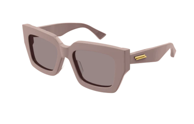 Bottega Veneta Recycled Acetate Irregular Shape Sunglasses Women's Gray Pink