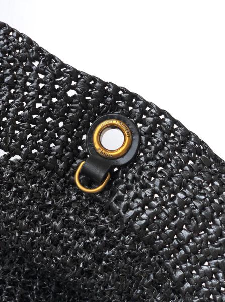 SAINT LAURENT Raffia Basket Bag, Tote Bag, Shopping Bag, Handbag Large Women's Black 772191-GAAFM-1000 size 58*36 cm