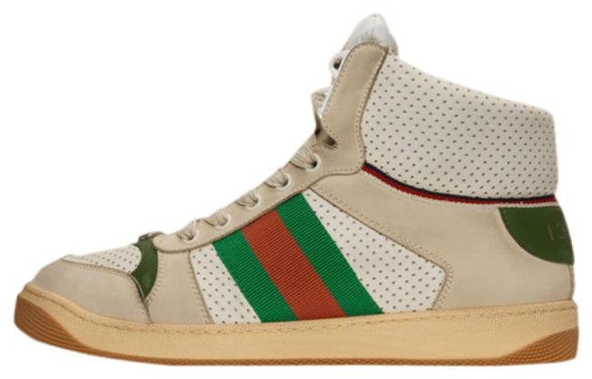 GUCCI Screener High top Skateboard Shoes White Green