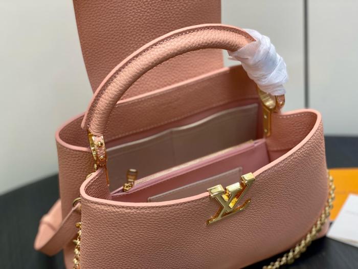 LOUIS VUITTON Capucines Taurillon Cow Leather Shoulder Bag, Crossbody Bag, Handbag Medium Women's Pink Brown M28245 size 31.05*11*20cm