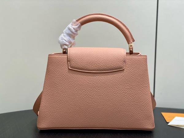 LOUIS VUITTON Capucines Taurillon Cow Leather Shoulder Bag, Crossbody Bag, Handbag Medium Women's Pink Brown M28245 size 31.05*11*20cm