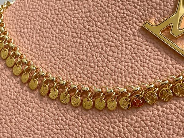 LOUIS VUITTON Capucines Taurillon Cow Leather Shoulder Bag, Crossbody Bag, Handbag Medium Women's Pink Brown M28245 size 31.05*11*20cm