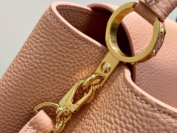 LOUIS VUITTON Capucines Taurillon Cow Leather Shoulder Bag, Crossbody Bag, Handbag Medium Women's Pink Brown M28245 size 31.05*11*20cm