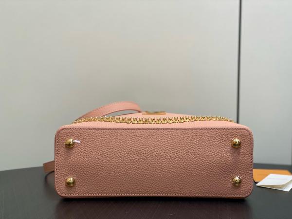 LOUIS VUITTON Capucines Taurillon Cow Leather Shoulder Bag, Crossbody Bag, Handbag Medium Women's Pink Brown M28245 size 31.05*11*20cm