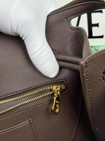 LOEWE Cow Leather Shoulder Bag Medium Women's Black Brownie, Brown AANBAB1X01-0018 size 28.5*11*23 cm