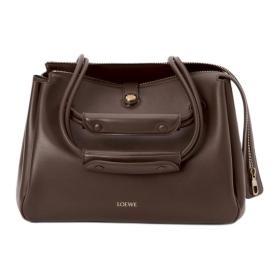 LOEWE Cow Leather Shoulder Bag Medium Women's Black Brownie, Brown AANBAB1X01-0018 size 28.5*11*23 cm