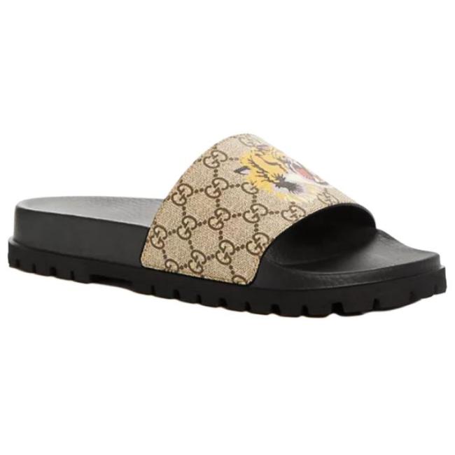 GUCCI GG Supreme Rubber Slide Slippers Black