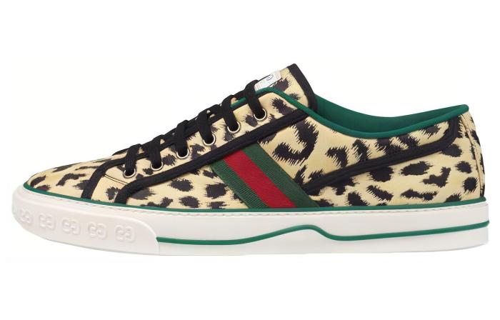 GUCCI Tennis 1977 Stylish Skateboarding Shoes Yellow Green
