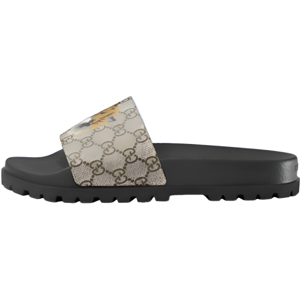 GUCCI GG Supreme Rubber Slide Slippers Black