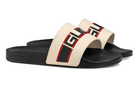 Gucci Stripe Rubber Slide 'Ecru'