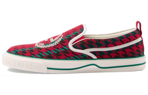 GUCCI Tennis 1977 Low top Stylish Skateboarding Shoes White Green Red