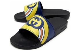 GUCCI Pursuit Logo Slides 'Gold Navy'