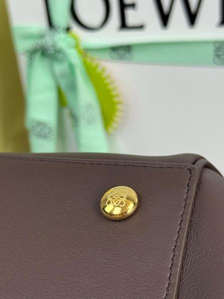 LOEWE Cow Leather Shoulder Bag Medium Women's Black Brownie, Brown AANBAB1X01-0018 size 28.5*11*23 cm