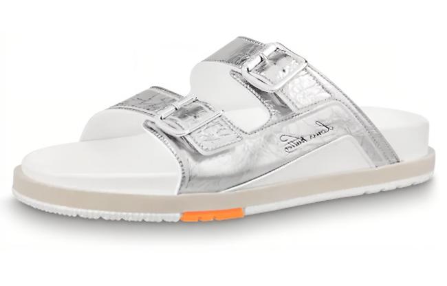 LOUIS VUITTON Trainer Mule Silver