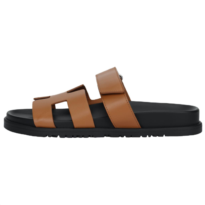 HERMES Calfskin Chypre Sandals