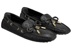 LOUIS VUITTON Gloria Metal Detail Casual Shoes Women's Black