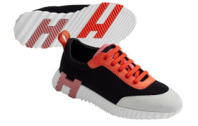 HERMES Bouncing Comfortable And Trendy Abrasion Resistant Low top Casual Shoes Black Orange