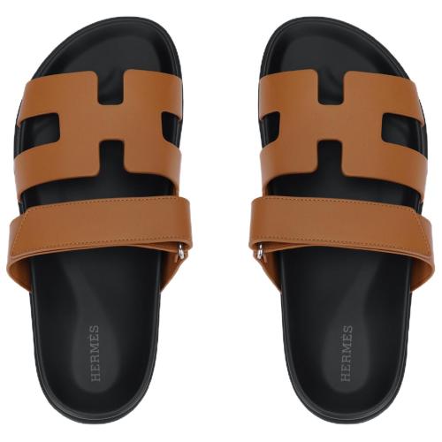 HERMES Calfskin Chypre Sandals