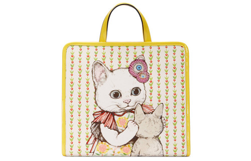 GUCCI Canvas With Leather Handbag, Kids' Bag Kids' Yellow White Candy 605614-H6UAH-8954 size 28.5*11*25 cm