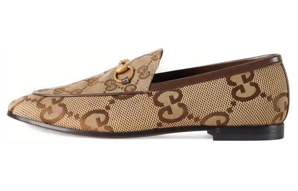 Gucci Wmns Jordaan Loafer 'Jumbo Gg - Ebony Beige' Women's