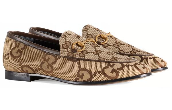 Gucci Wmns Jordaan Loafer 'Jumbo Gg - Ebony Beige' Women's