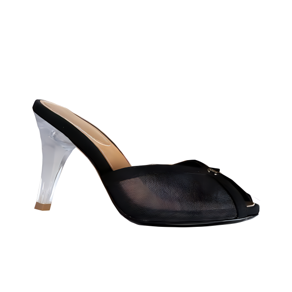 CHANEL Women's Fish Mouth Stiletto Slippers Black