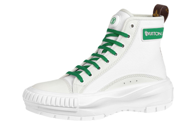 LOUIS VUITTON Square Suede Ankle Boots 'White Green' Women's