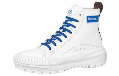 LOUIS VUITTON Squad Sports High top Casual Shoes Women's White Blue