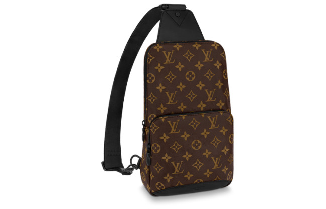 LOUIS VUITTON Avenue Sling Bag Monogram Macassar Brown M45897 size 20*10*31 cm