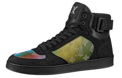LOUIS VUITTON Rivoli Ankle Sneakers 'Black With Colorfull Monogram Patches'