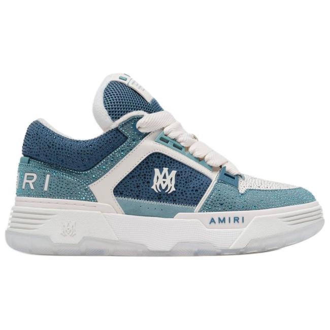 AMIRI MA 1 Leather Low top Skateboard Shoes Men's White Blue